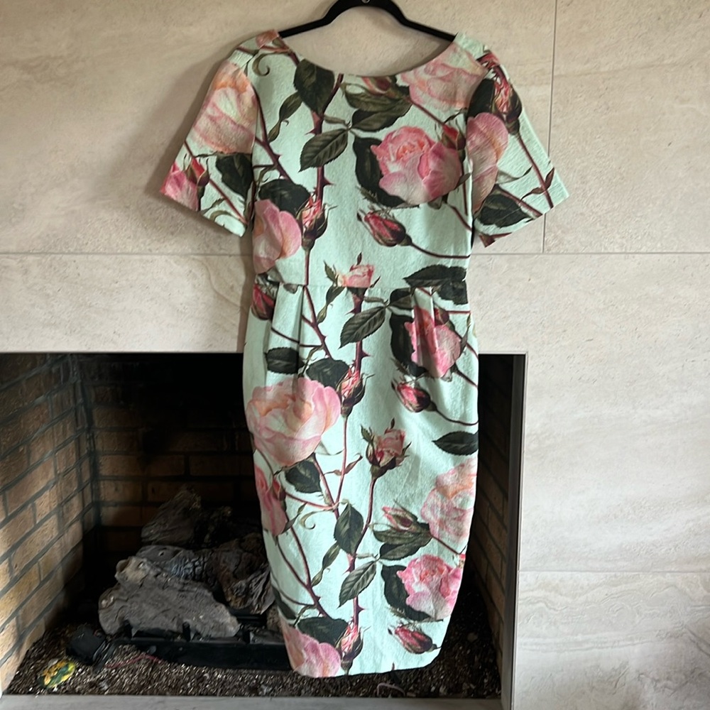 ASOS Floral Midi Dress - Pink and Green